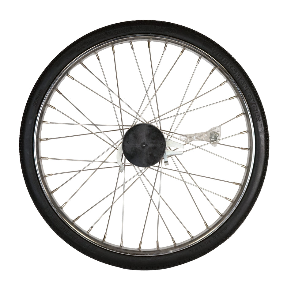 Worksman WHEEL, FRONT DRUM, 26" W/ SOLID TIRE - Part: 77S